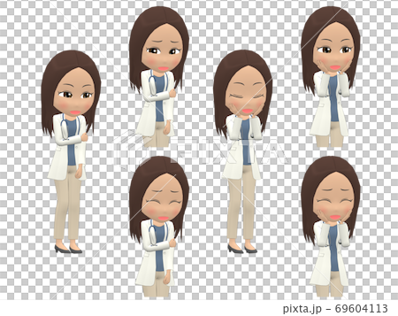 [Shy A] Black Female Doctor Straight Diagonal 69604113