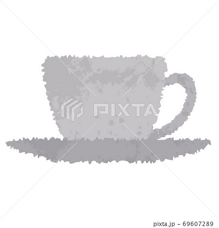水彩風 シンプルな白いコーヒーカップのイラスト素材