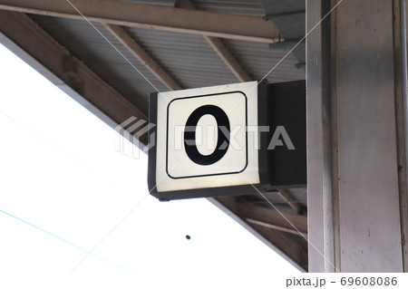 0番線ホームの番線標（岐阜羽島駅） 69608086