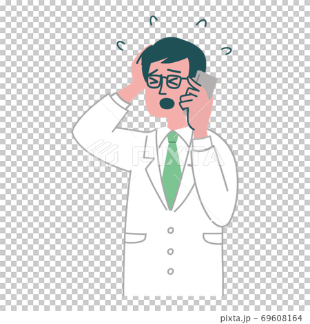 Doctor, doctor, male, mobile phone, smartphone, impatient 69608164