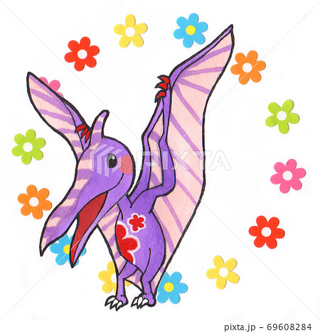 お花と笑顔のプテラノドン 69608284