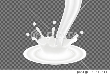 牛乳を注いだときの滴 ミルククラウンのイラストのイラスト素材