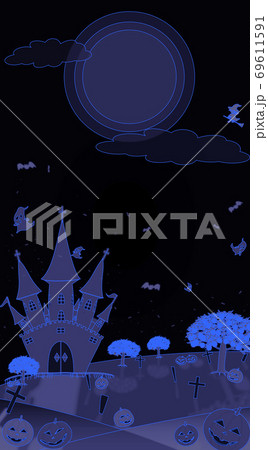 ハロウィン ダークブルーワールドのイラスト素材 [69611591] - PIXTA