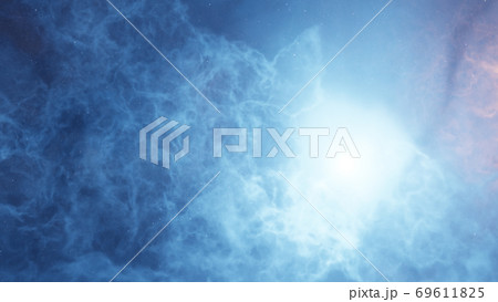 Color picture of the galaxy, blue nebula 69611825