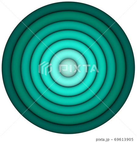 3d render concentric pipes in multiple blue green 69613905