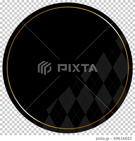 圓形框架黑色和金色部分菱形圖案 圓形框架黑色和金色部分菱形圖案 69616683