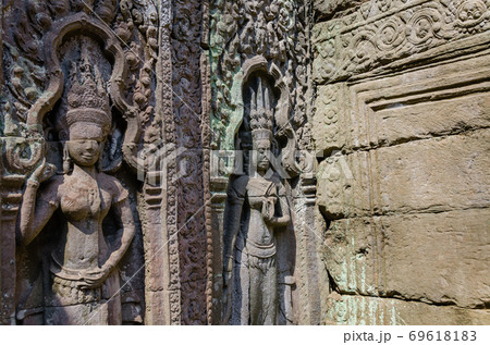 Ta Prohm Temple is The One Attractive Temple In Angkor Thom Area at Siem Reap Province of Cambodia. 69618183