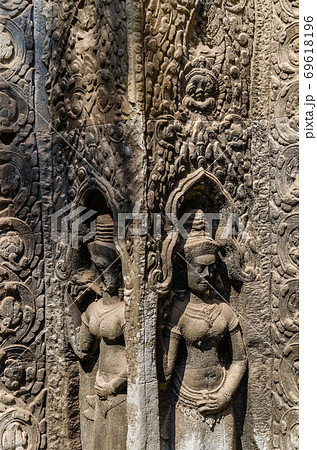 Ta Prohm Temple is The One Attractive Temple In Angkor Thom Area at Siem Reap Province of Cambodia. 69618196