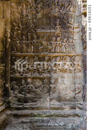 Ta Prohm Temple is The One Attractive Temple In Angkor Thom Area at Siem Reap Province of Cambodia. Ta Prohm Temple is The One Attractive Temple In Angkor Thom Area at Siem Reap Province of Cambodia. 69618201