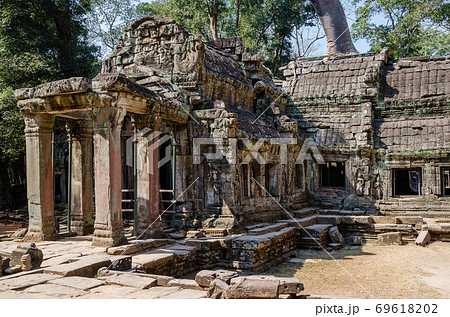 Ta Prohm Temple is The One Attractive Temple In Angkor Thom Area at Siem Reap Province of Cambodia. 69618202