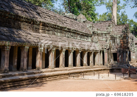 Ta Prohm Temple is The One Attractive Temple In Angkor Thom Area at Siem Reap Province of Cambodia. 69618205