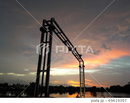 Very beautiful, attractive and dramatical  sunset  near  lake .Very beautiful, attractive and dramatical  sunset  near  lake . 69619307