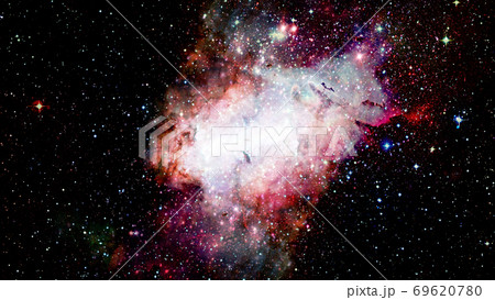 Hubble views galaxy and nebula. Elements of this 69620780