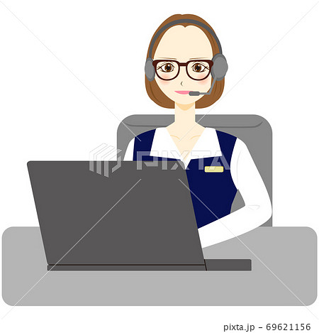 コールセンター オペレーター 女性 眼鏡 コールセンター オペレーター 女性 眼鏡 69621156