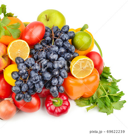 Fruits and vegetables isolated on a white background. Fruits and vegetables isolated on a white background. 69622239