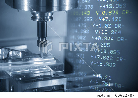 Abstract scene of CNC milling machine . Abstract scene of CNC milling machine . 69622787