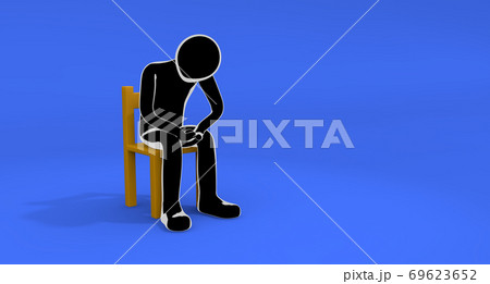 悩む人 物事を考える人物 問題について考える のイラスト素材