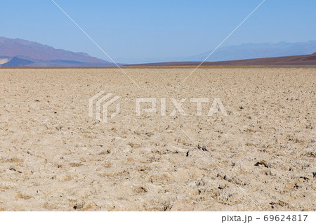 View of the Basins salt flats, Badwater Basin, Death Valley, Inyo County 69624817