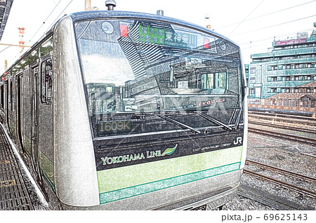 é§…é¢¨æ™¯ Jræ¨ªæµœç·š å…«çŽ‹å­é§… è»Šä¸¡ è‰²é‰›ç­† ã®ã‚¤ãƒ©ã‚¹ãƒˆç´ æ 69625143 Pixta