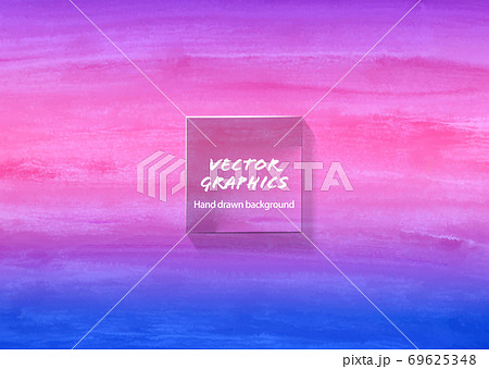 ピンクと紫のグラデーションの抽象的な水彩背景 手描きのベクターグラフィックスのイラスト素材
