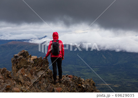 Girl Hiking in Canadian Nature Girl Hiking in Canadian Nature 69629035