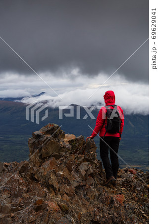 Girl Hiking in Canadian Nature Girl Hiking in Canadian Nature 69629041