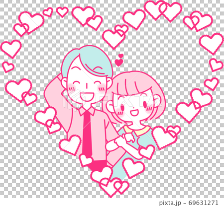 夫婦，雙臂交叉和朋友 69631271