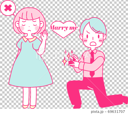 一對夫婦舉起戒指求婚 69631707