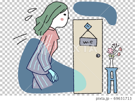 婦人科系の症状に悩む女性 イラストのイラスト素材