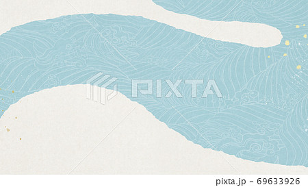 水の流れを表現した和風の背景 - 複数のバリエーションがあります 水の流れを表現した和風の背景 - 複数のバリエーションがあります 69633926