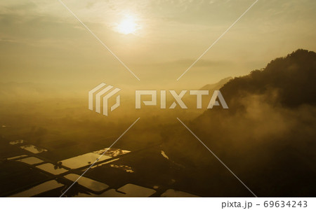 Landscape of Mountain and Cloudy Sky on Morning. Landscape of Mountain and Cloudy Sky on Morning. 69634243