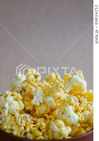 Popcorn in the Ceramic Bowl. Popcorn in the Ceramic Bowl. 69634252
