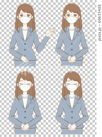 4 pictures of a woman in a mask wearing a suit 4 pictures of a woman in a mask wearing a suit 69635488