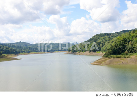 桂沢湖、三笠市、北海道、湖、風景、自然 桂沢湖、三笠市、北海道、湖、風景、自然 69635909