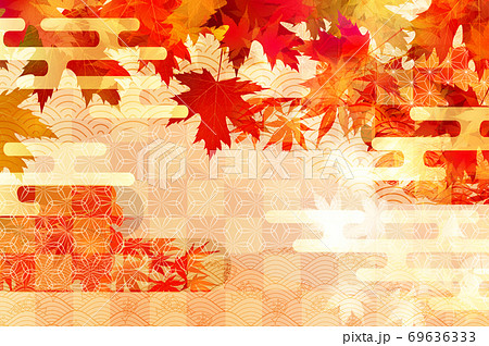 紅葉 もみじ 秋 背景 のイラスト素材