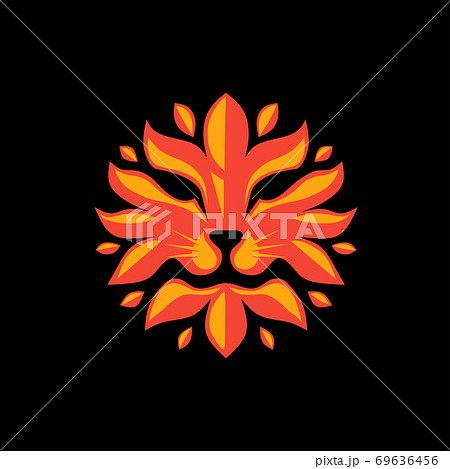 lion head circle with black background color vector concept lion head circle with black background color vector concept 69636456