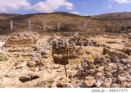 Excavations in archaeology park of Samaria settlement 69637375