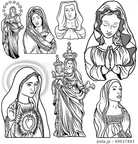Virgin Mary Setのイラスト素材