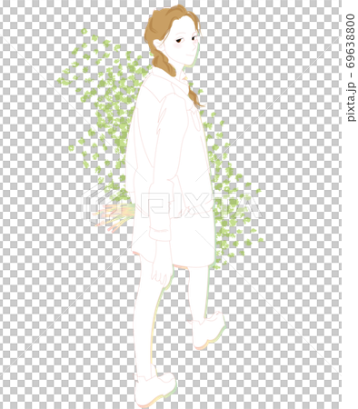 Illustration of a walking walk with a woman looking back 69638800