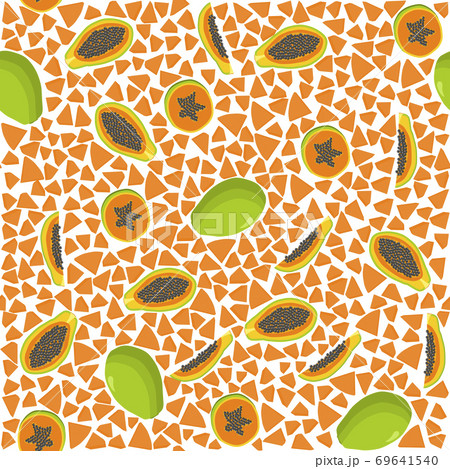 Illustration on theme big colored seamless papaya Illustration on theme big colored seamless papaya 69641540