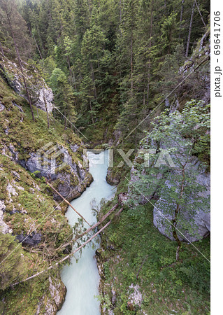 Impressive Leutasch gorge, sky walk suspended 69641706