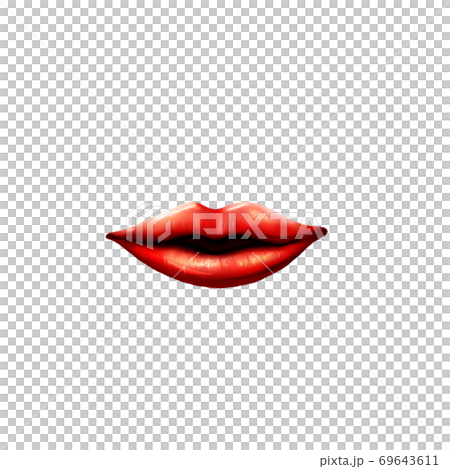 Realistic and sexy lips with lipstick 69643611