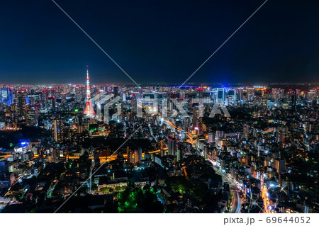 六本木ヒルズから眺める東京の夜景 六本木ヒルズから眺める東京の夜景 69644052