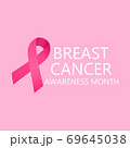Pink ribbon symbol of the organizations supporting the program for the fight against breast cancer. 69645038