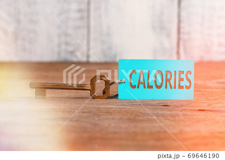 Writing note showing Calories. Business photo 69646190
