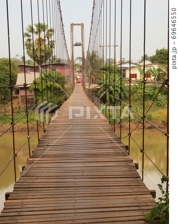 Suspension bridge across the river Suspension bridge across the river 69646550