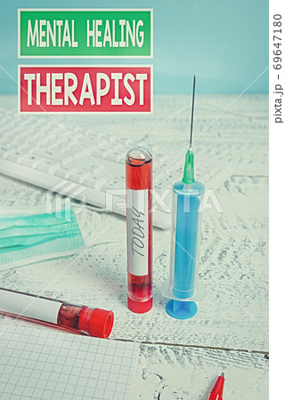 Word writing text Mental Healing Therapist 69647180