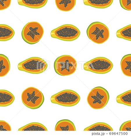 Illustration on theme big colored seamless papaya Illustration on theme big colored seamless papaya 69647500
