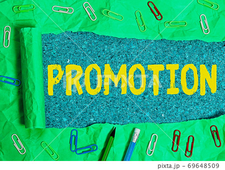 Text sign showing Promotion. Conceptual photo act 69648509