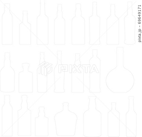 イラスト素材 ウイスキー 酒 線画 ライン 洋酒 ロック アルコール アイコン ベクターのイラスト素材